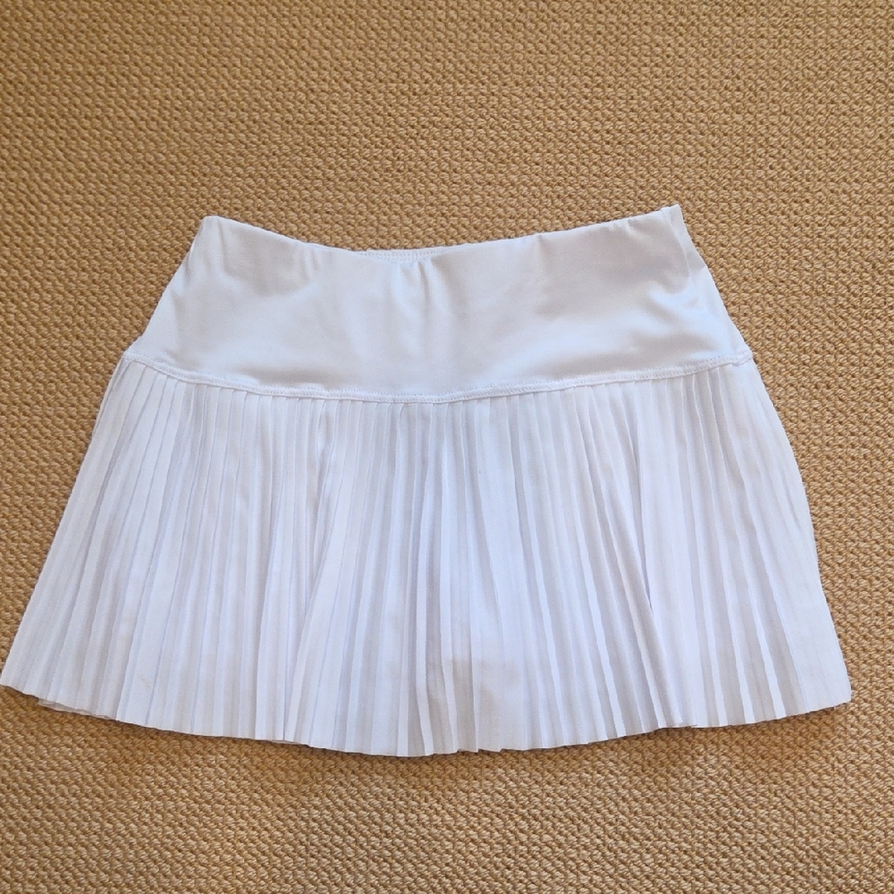 Chic White Pleated Kids Skirt